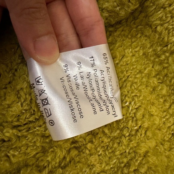 TENSIONE IN by ALTA TENSIONE SRL Fuzzy Knit Blazer Shawl-Lapel in Green - Picture 10 of 13